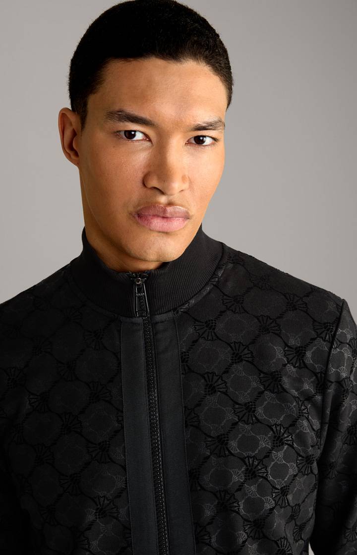 Joop Cornflower-Sweatjacke Thierry in Schwarz gemustert Saisonale Angebote