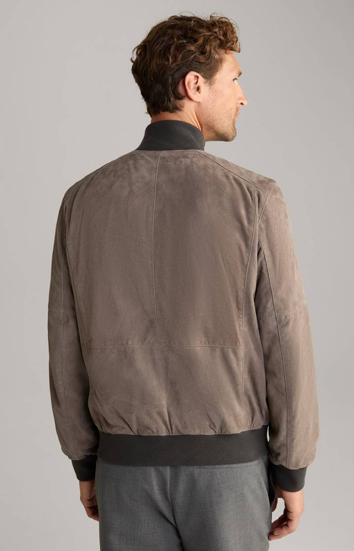 Joop Veloursleder-Blouson Toros in Grau Tiefpreis
