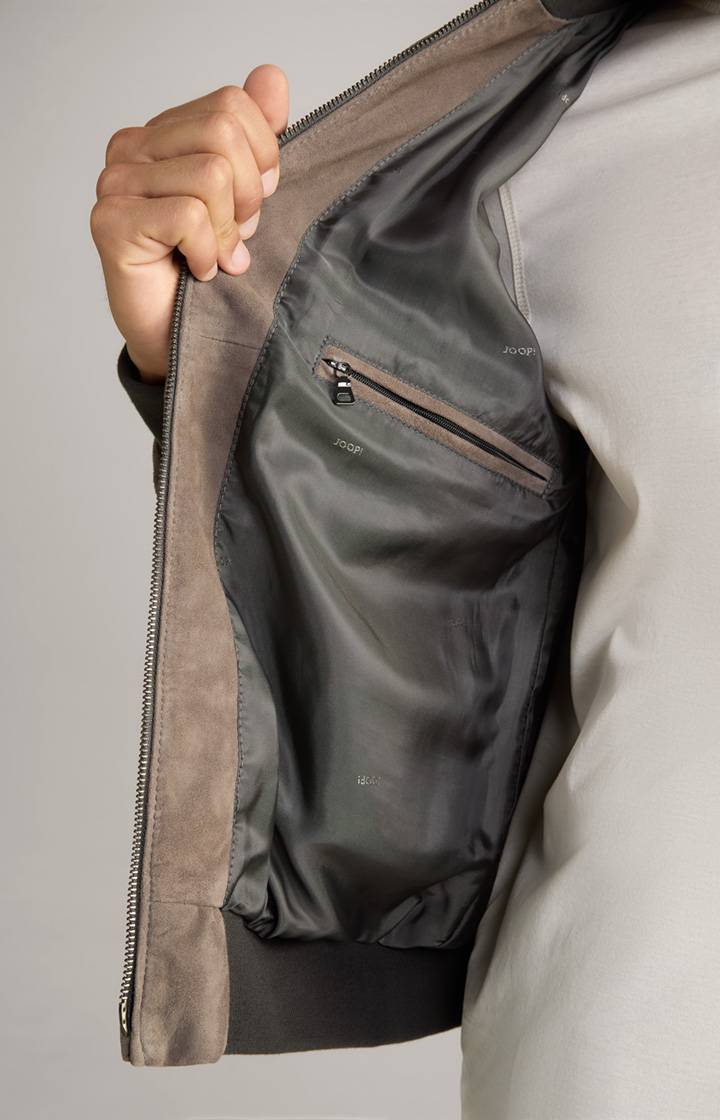 Joop Veloursleder-Blouson Toros in Grau Tiefpreis