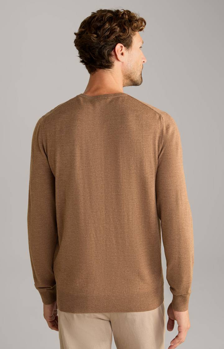 Joop Merinowoll-Pullover Denny in Dunkelbeige Sonderangebot der Fabrik