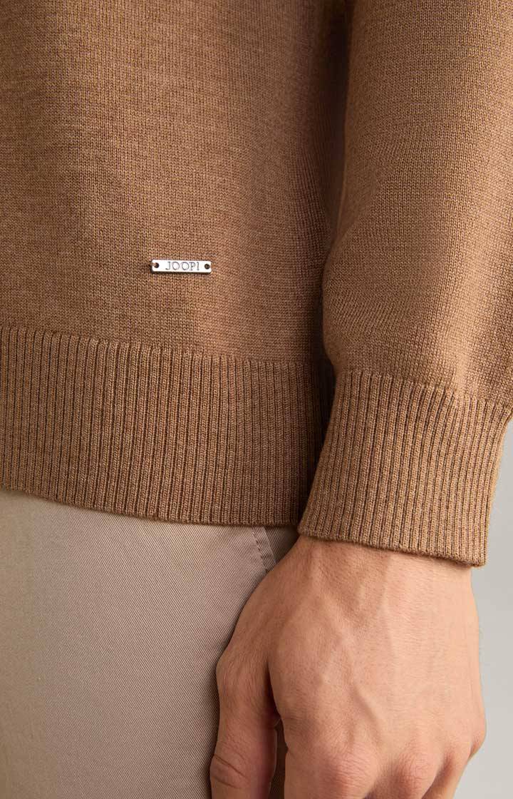 Joop Merinowoll-Pullover Denny in Dunkelbeige Sonderangebot der Fabrik