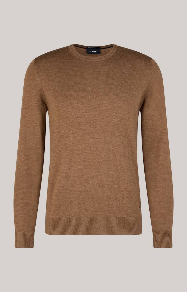 Joop Merinowoll-Pullover Denny in Dunkelbeige Sonderangebot der Fabrik