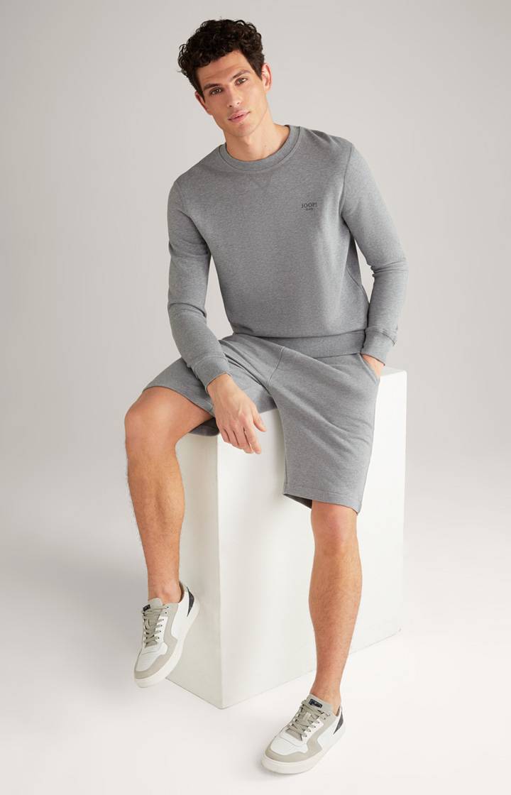 Joop Baumwoll-Sweat-Shorts Santo in Grau meliert Outlet