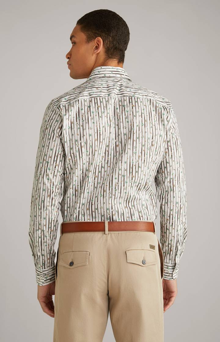 Joop Hemd Pai in Offwhite/Hellgrün/Braun gemustert Kostenloser Versand