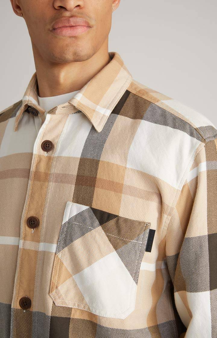 Joop Hemd Harvi in Beige kariert Saisonschlussverkauf
