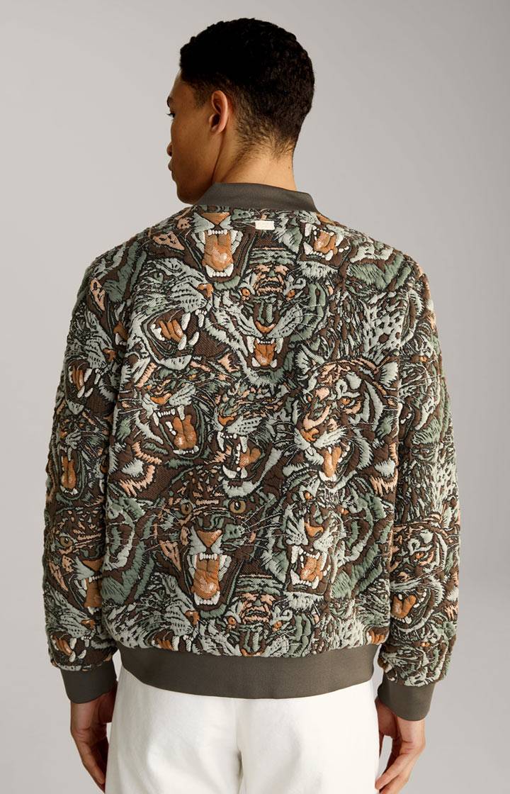 Joop Collegejacke Danger in Grün/Braun gemustert Weihnachtsangebot