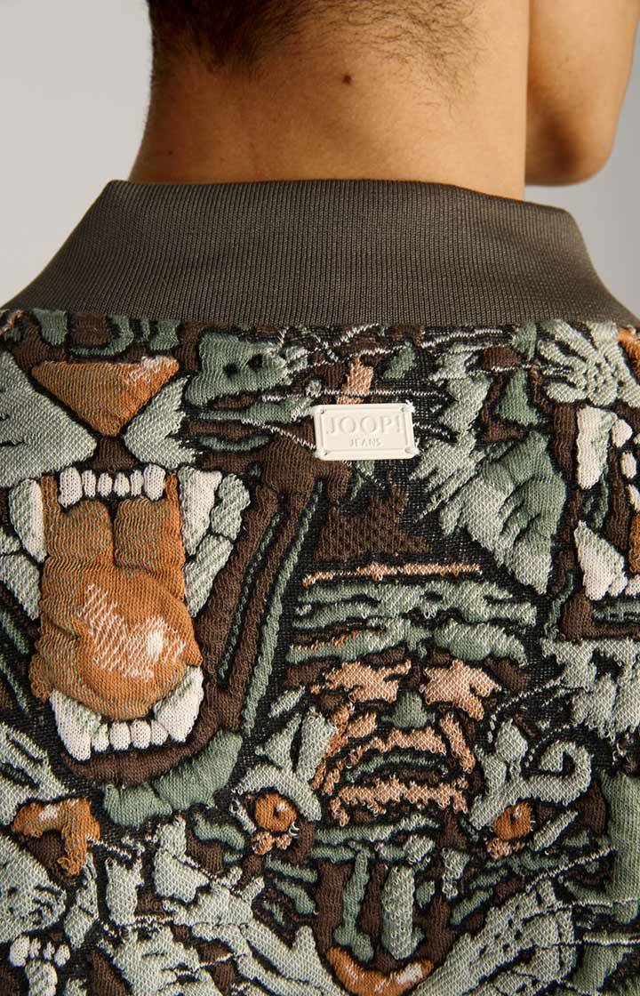 Joop Collegejacke Danger in Grün/Braun gemustert Weihnachtsangebot
