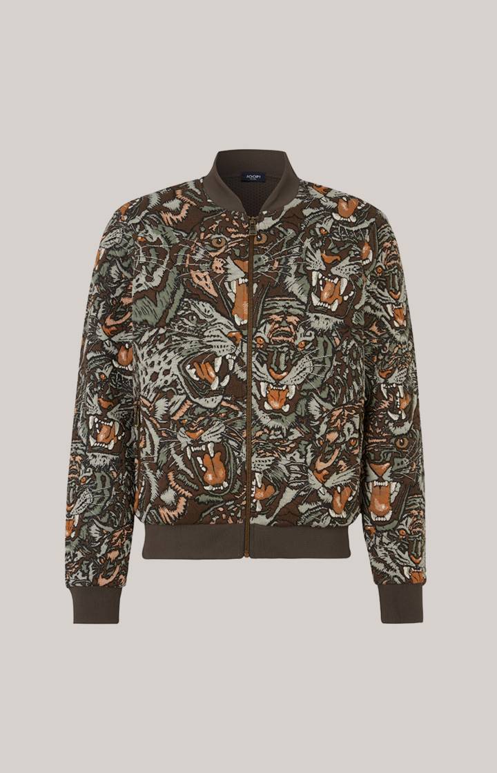 Joop Collegejacke Danger in Grün/Braun gemustert Weihnachtsangebot