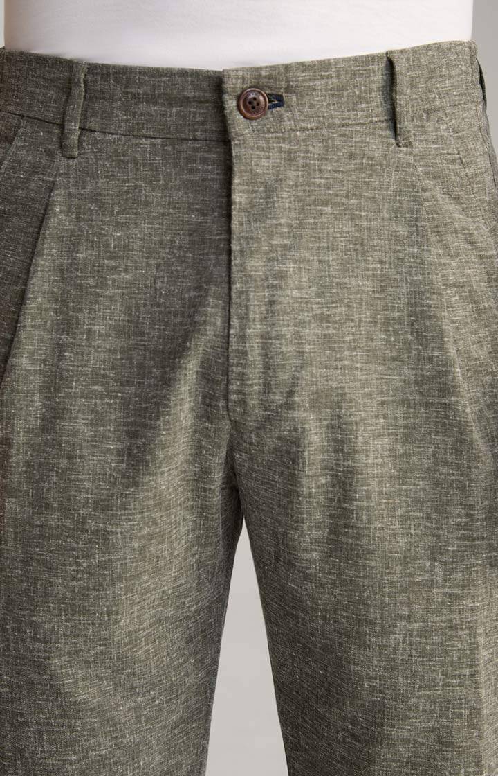 Joop Leinenmix-Chino Lead in Oliv meliert Lagerräumung