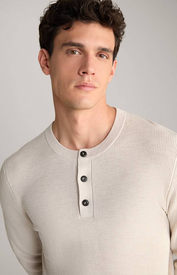 Joop Strickpullover Henley in Hellbeige Räumungsverkauf