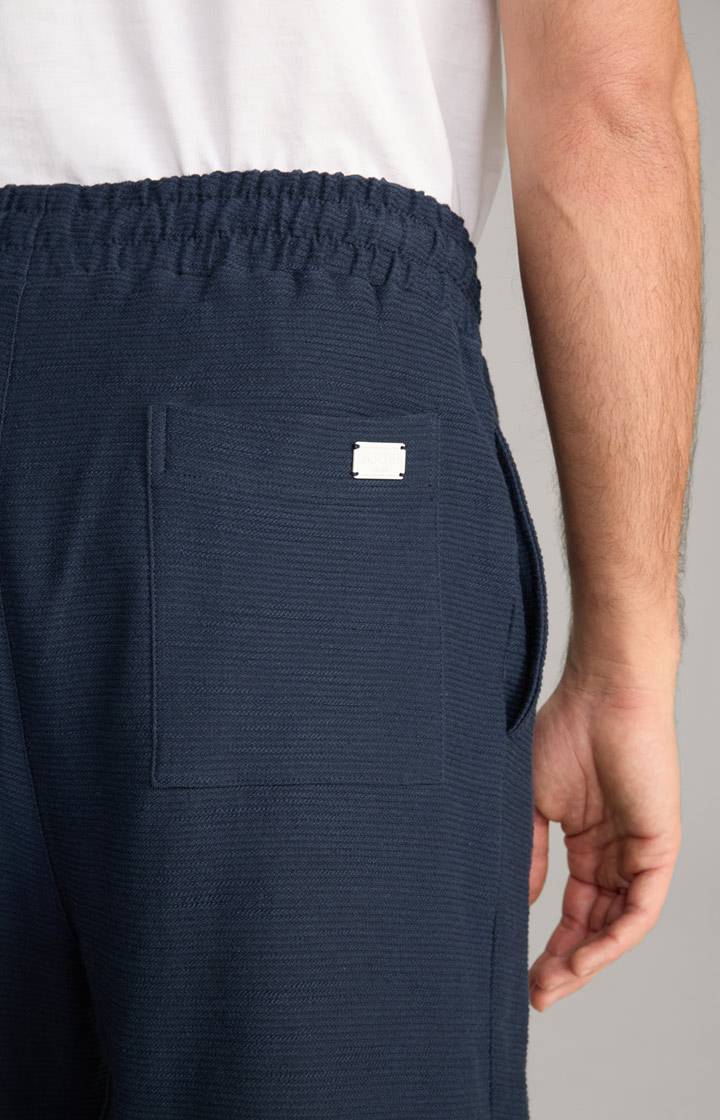 Joop Baumwoll-Shorts Damiano in Navy strukturiert Nur für heute