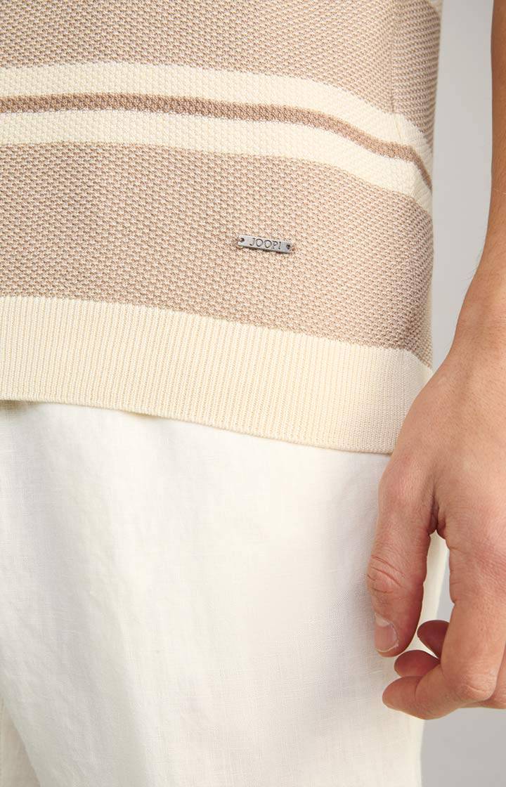 Joop Strick-Shirt Vico in Beige/Offwhite gestreift Blitzverkäufe