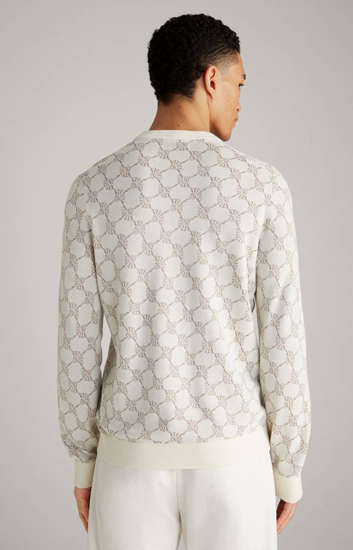 Joop Cornflower-Pullover Ravon in Weiß gemustert Preisnachlass