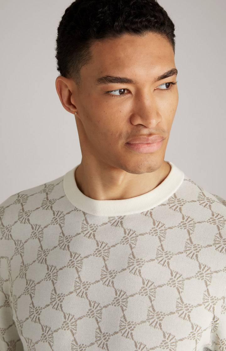 Joop Cornflower-Pullover Ravon in Weiß gemustert Preisnachlass