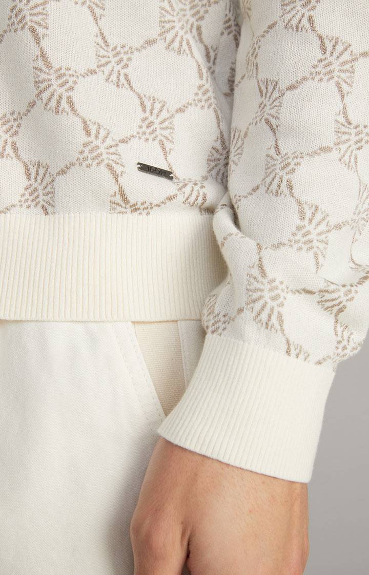 Joop Cornflower-Pullover Ravon in Weiß gemustert Preisnachlass