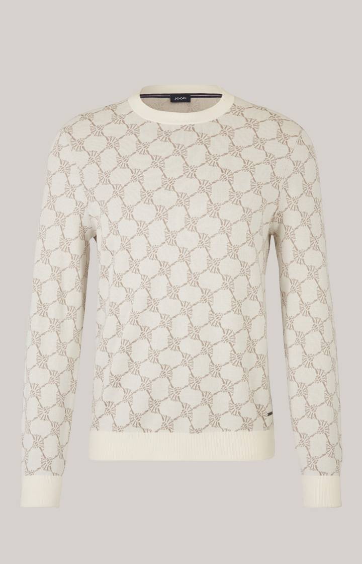 Joop Cornflower-Pullover Ravon in Weiß gemustert Preisnachlass