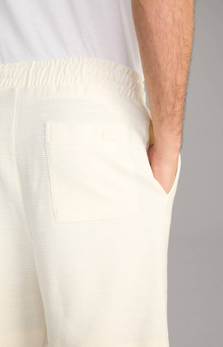 Joop Baumwoll-Shorts Damiano in Creme strukturiert Lagerräumung