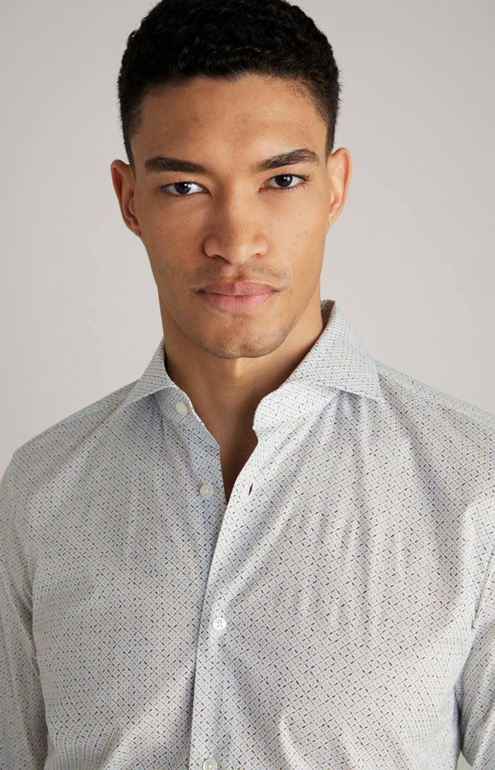 Joop Hemd Pai in Offwhite/Hellblau gemustert Online Outlet