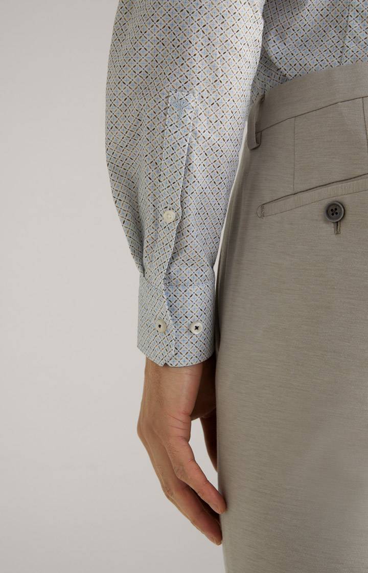 Joop Hemd Pai in Offwhite/Hellblau gemustert Online Outlet