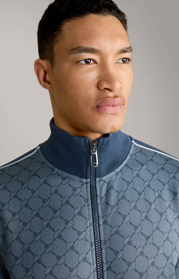 Joop Cornflower-Sweatjacke Tayfun in Blau gemustert Zeitbegrenzte Promotion