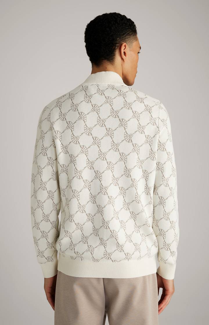 Joop Cornflower-Strickjacke Raveno in Weiß gemustert Vierteljährliche Förderung