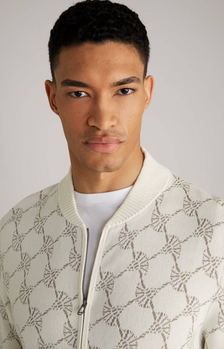 Joop Cornflower-Strickjacke Raveno in Weiß gemustert Vierteljährliche Förderung