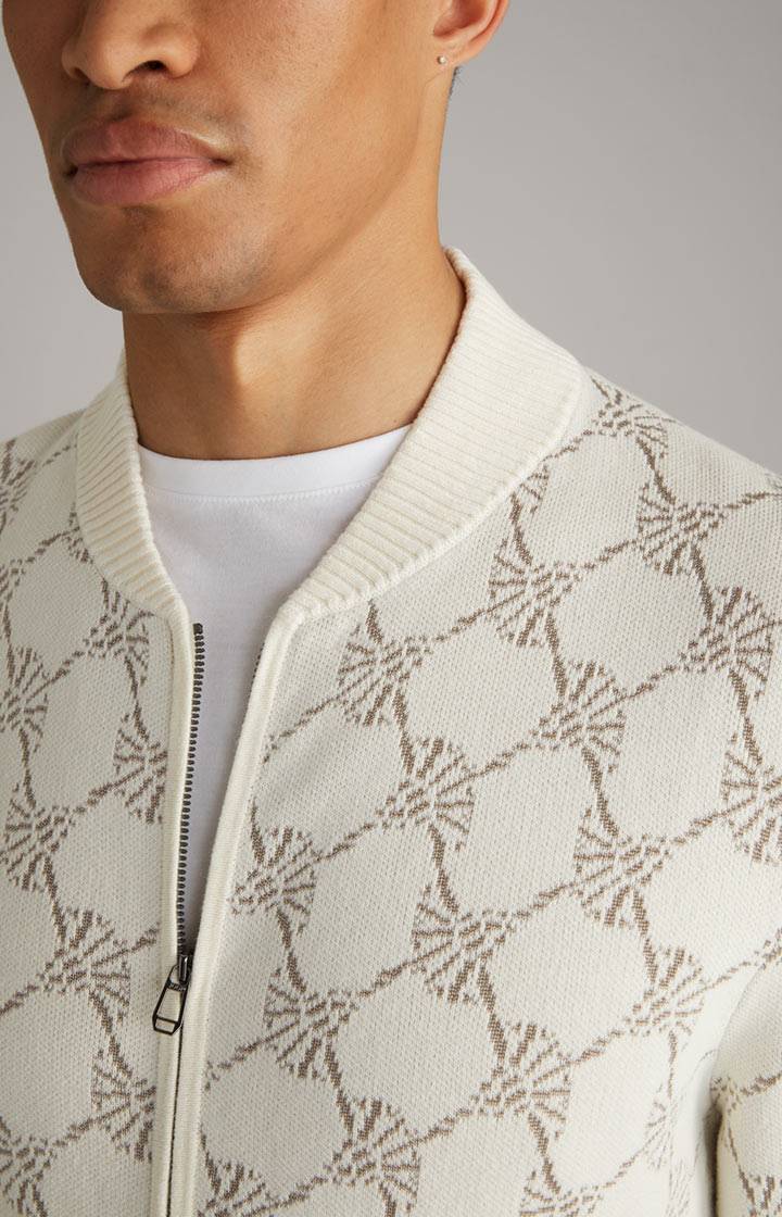 Joop Cornflower-Strickjacke Raveno in Weiß gemustert Vierteljährliche Förderung