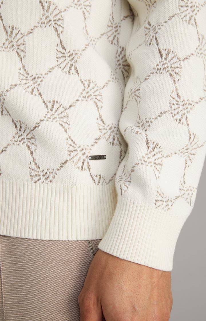 Joop Cornflower-Strickjacke Raveno in Weiß gemustert Vierteljährliche Förderung