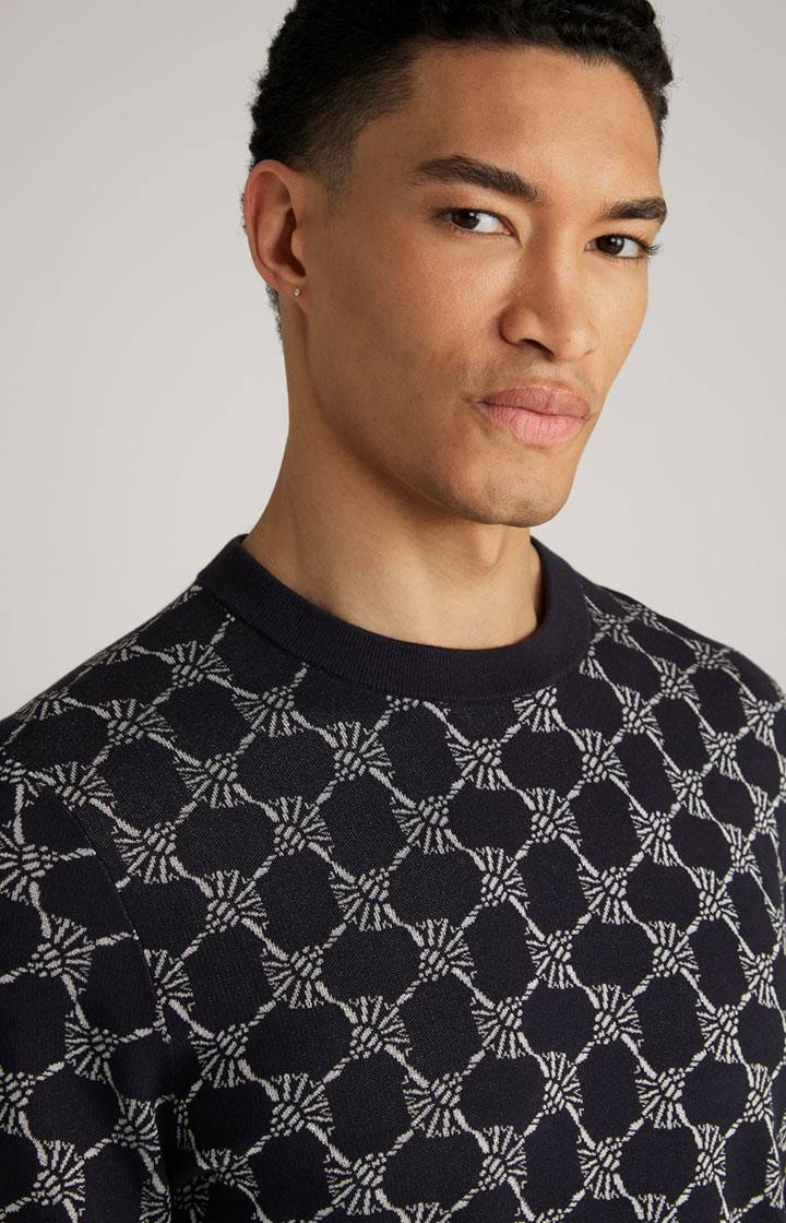 Joop Cornflower-Pullover Ravon in Navy gemustert Rabatte dieses Monats