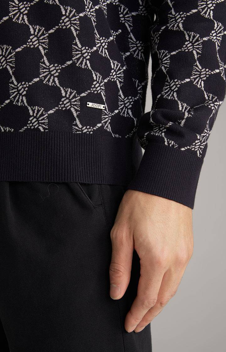 Joop Cornflower-Pullover Ravon in Navy gemustert Rabatte dieses Monats