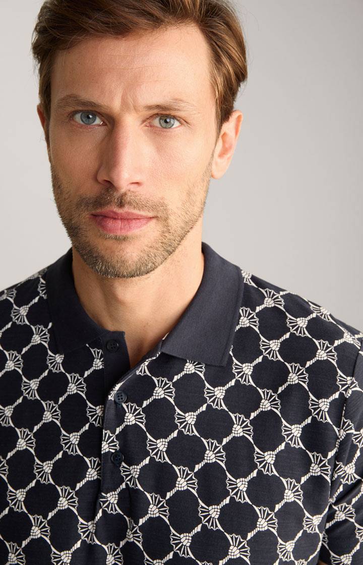 Joop Cornflower-Poloshirt Thilo in Navy gemustert Schlussverkauf