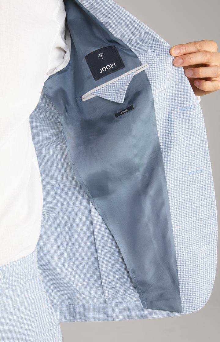 Joop Leinenmix-Sakko Hoverest in Blau/Weiß gemustert Blitzangebot