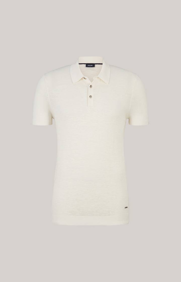 Joop Leinenmix-Poloshirt Malioso in Offwhite Tiefpreis