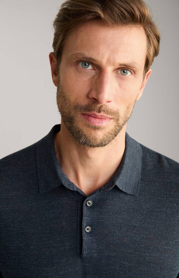 Joop Leinenmix-Poloshirt Malioso in Navy Letzter Tag