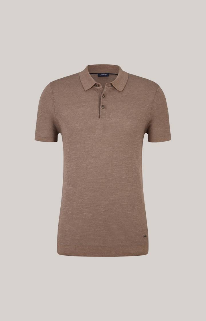 Joop Leinenmix-Poloshirt Malioso in Braun Black Friday Preise