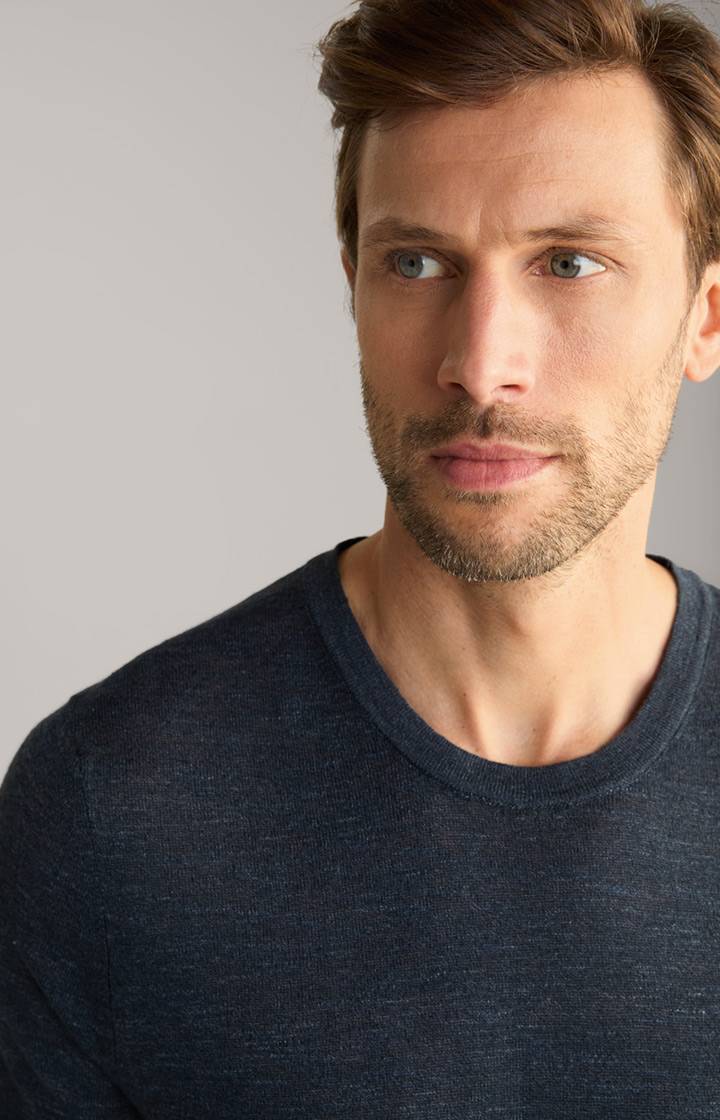 Joop Leinenmix-T-Shirt Maroso in Dunkelblau 50% Rabatt für begrenzte Zeit