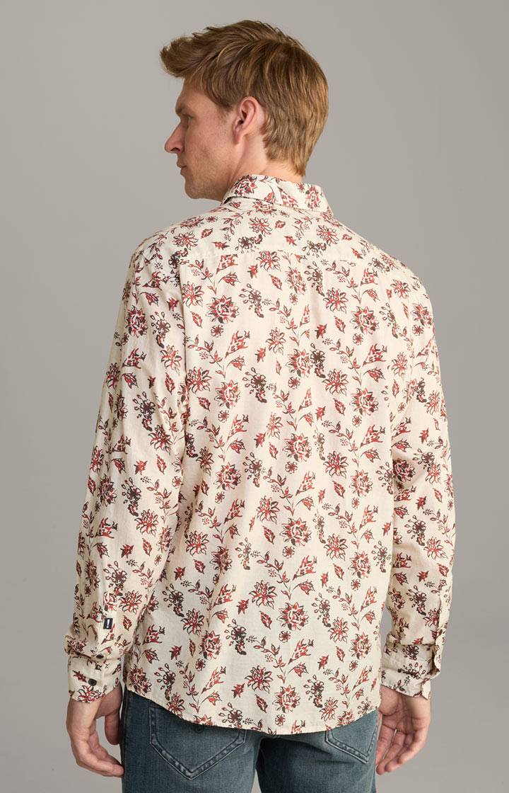 Joop Baumwoll-Hemd Hanson in Beige gemustert Angebote