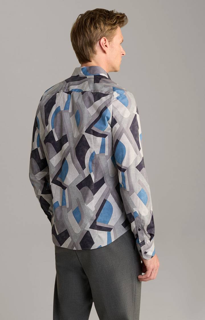 Joop Hemd Pit in Blau gemustert im Angebot