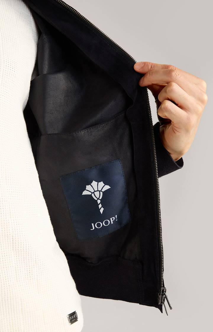 Joop Ziegenvelours-Lederjacke Pios in Navy Kauf eins, bekomm eins gratis