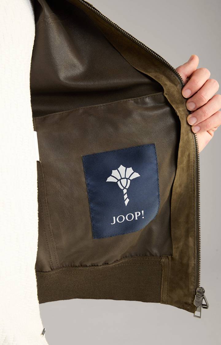 Joop Ziegenvelours-Lederjacke Pios in Oliv Letzte 3 Tage
