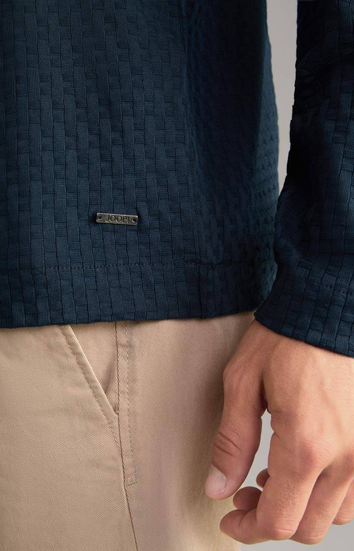 Joop Polo-Longsleeve Balian in Navy Saisonschlussverkauf