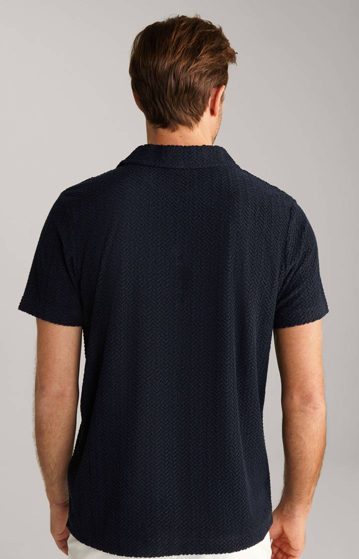 Joop Frottee-Polohemd Piero in Navy strukturiert Osterangebot