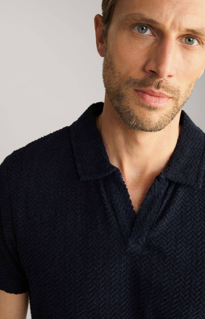 Joop Frottee-Polohemd Piero in Navy strukturiert Osterangebot