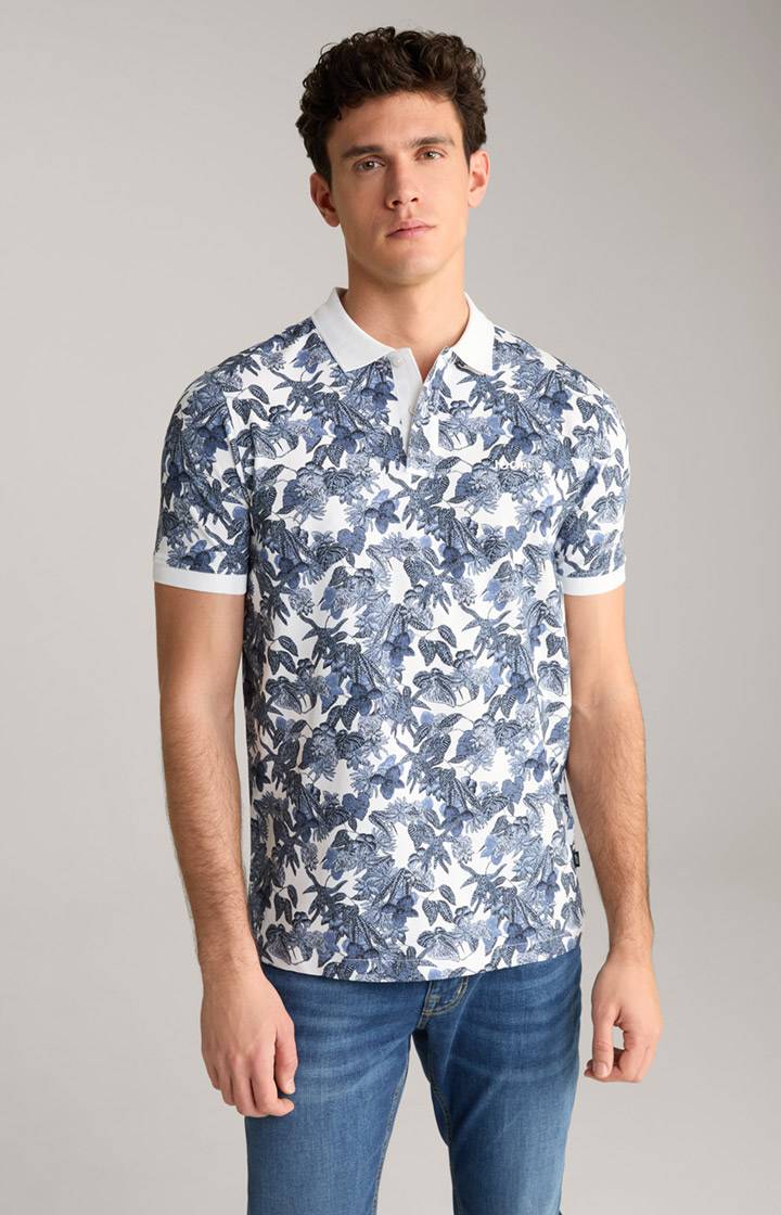 Joop Poloshirt Perez in Blau/Weiß gemustert