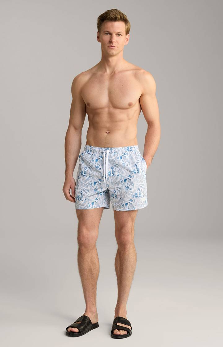 Joop Badeshorts Nissi Beach in Weiß/Blau gemustert Jubiläumsangebot