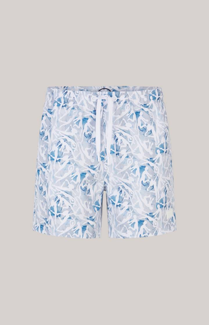 Joop Badeshorts Nissi Beach in Weiß/Blau gemustert Jubiläumsangebot