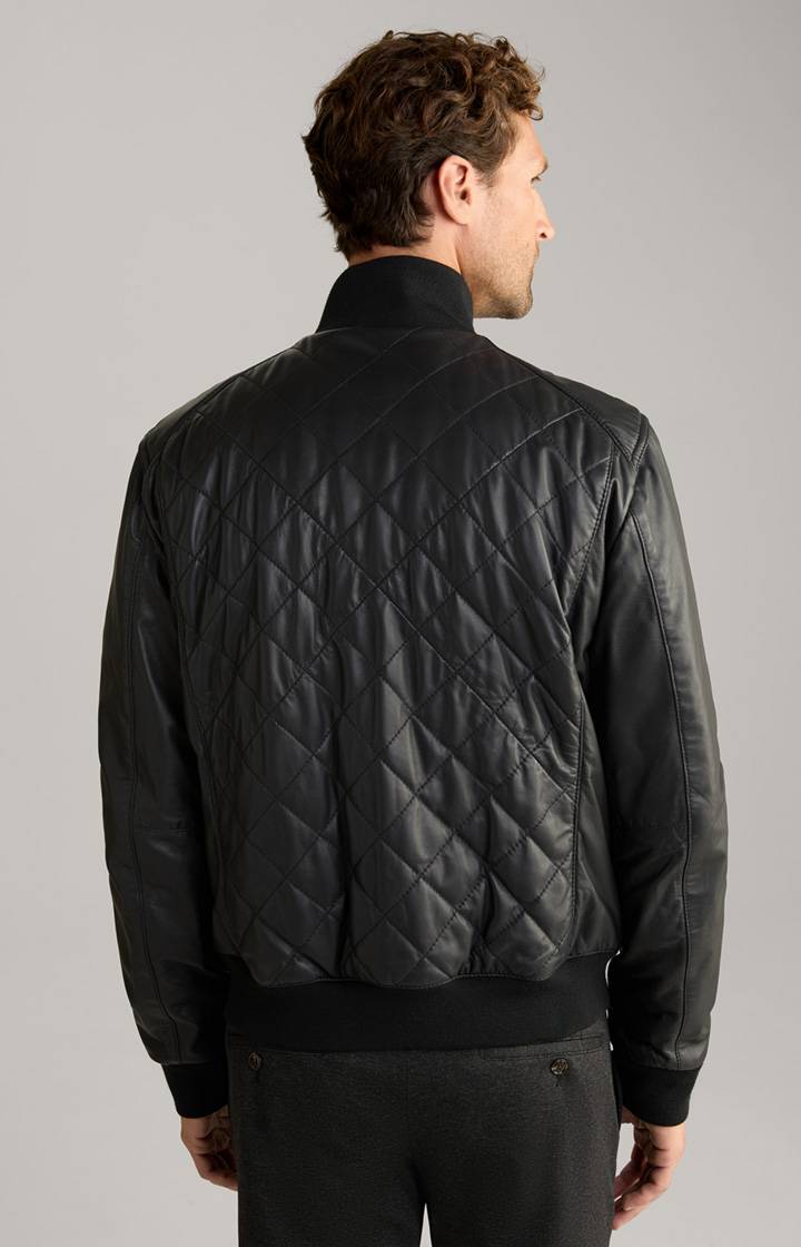 Joop Leder-Blouson Tobos in Schwarz Günstiger Verkauf
