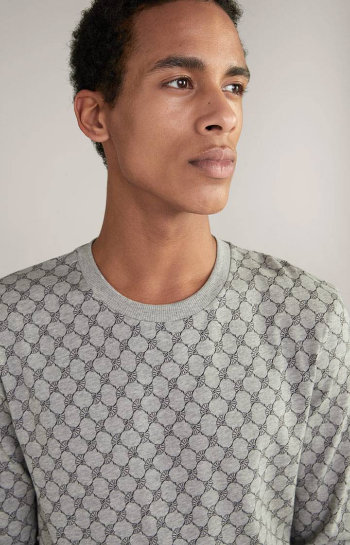 Joop Loungewear Sweatshirt in Hellgrau Melange gemustert Online Shopping