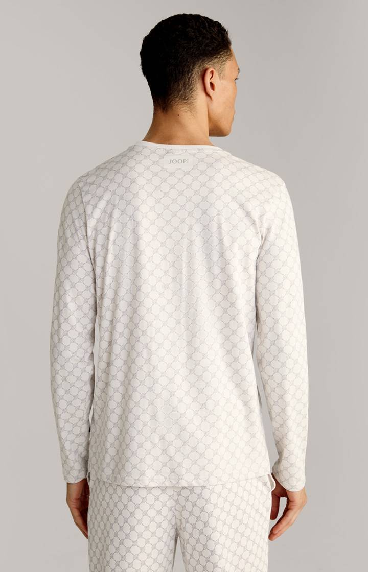 Joop Loungewear Longsleeve in Offwhite/Grau gemustert Saisonschlussverkauf