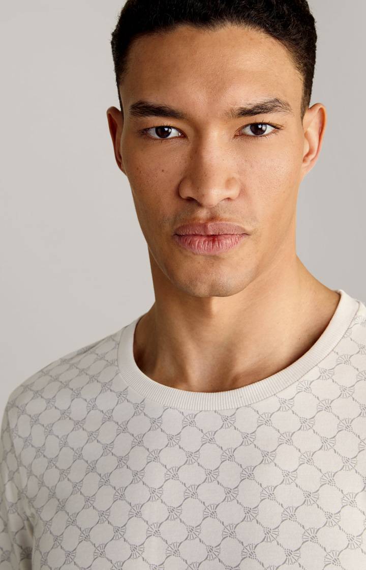 Joop Loungewear Longsleeve in Offwhite/Grau gemustert Saisonschlussverkauf